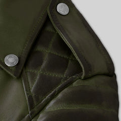 Charlotte Burnt Olive Leather Jacket