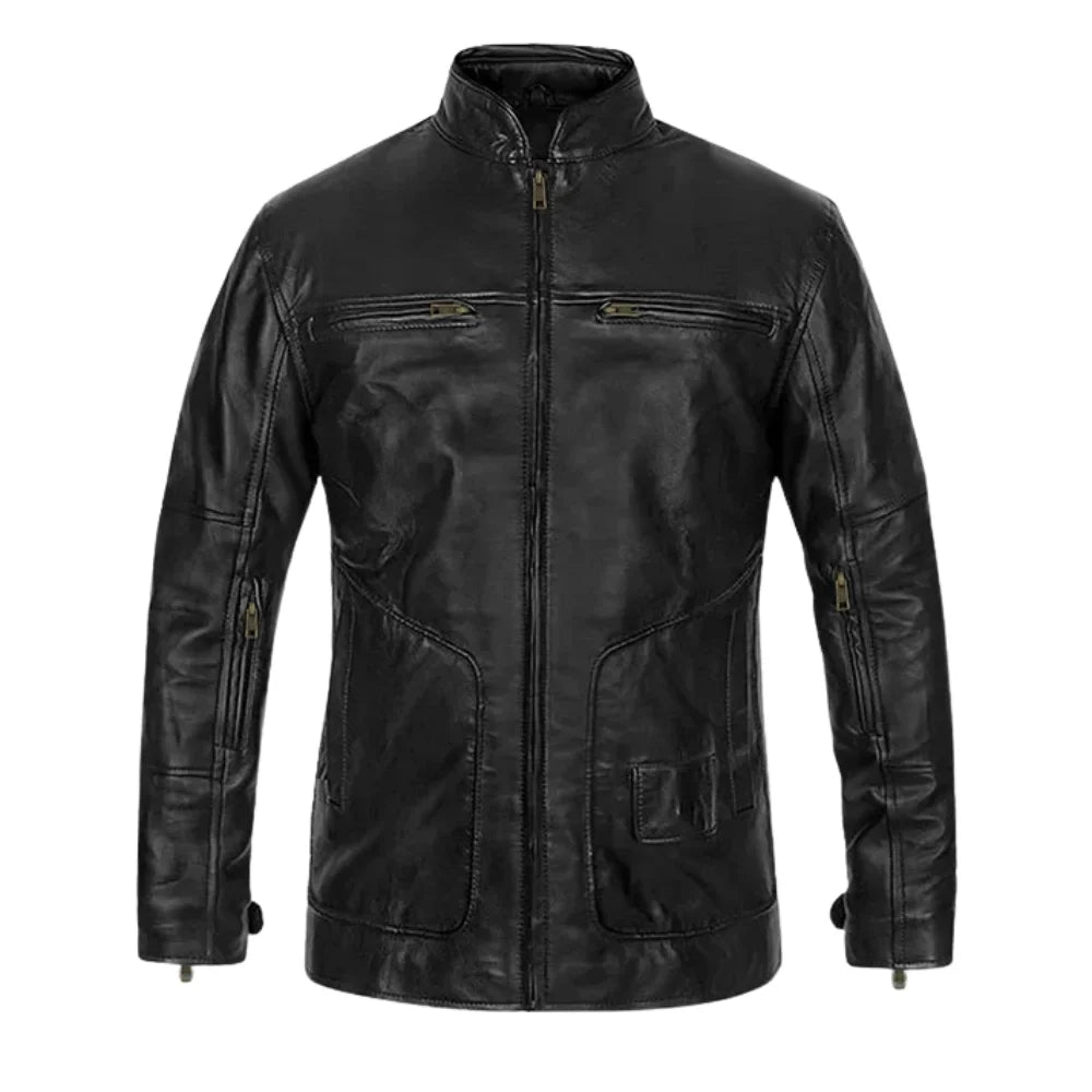 Classic Black Leather Jacket for Men