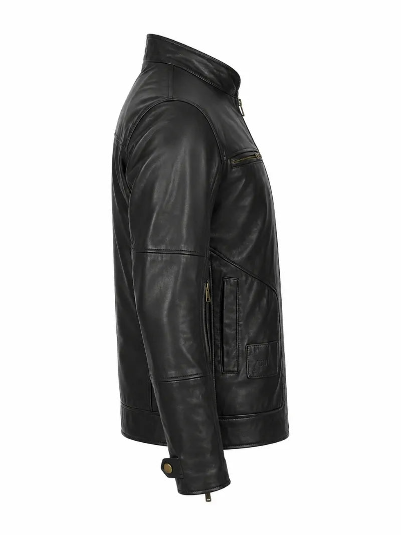 Classic Black Leather Jacket for Men Right 