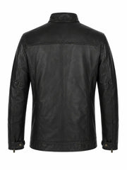 Classic Black Leather Jacket for Men Back 