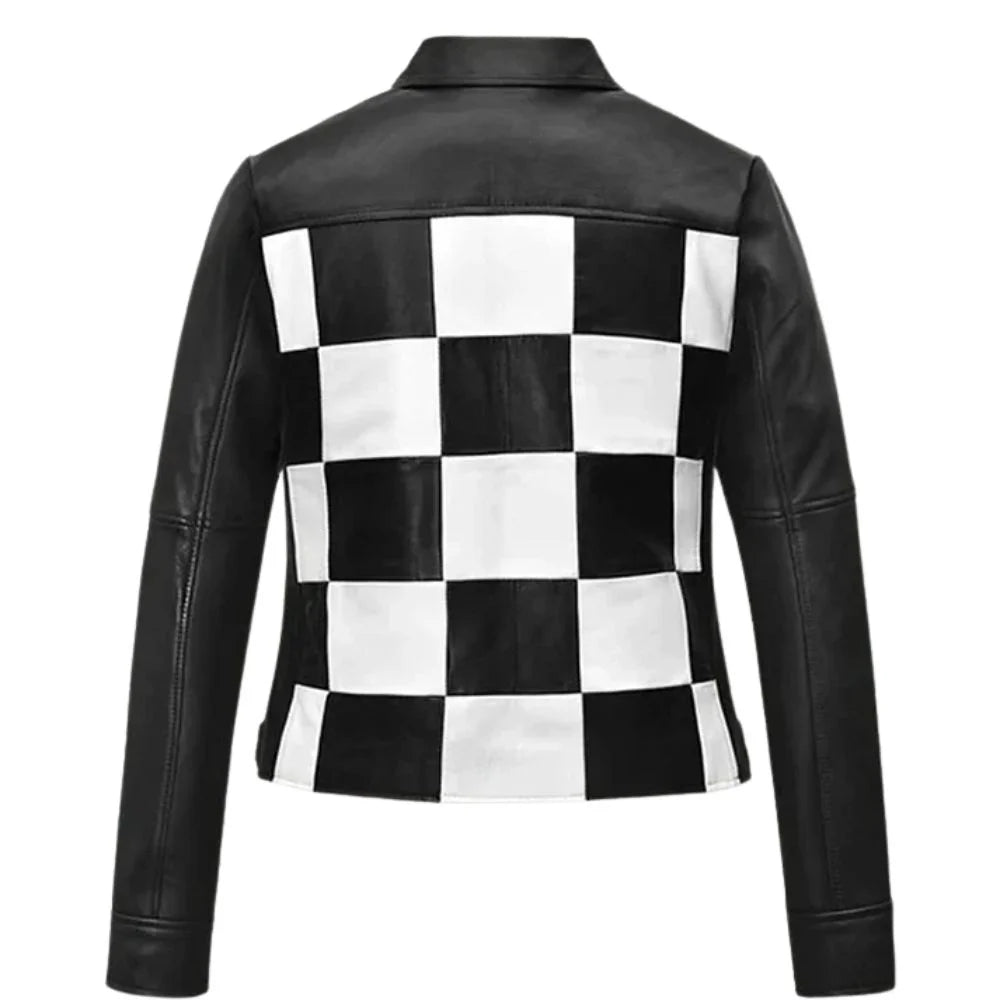 Classic Black Slim Fit Leather Jacket for Women