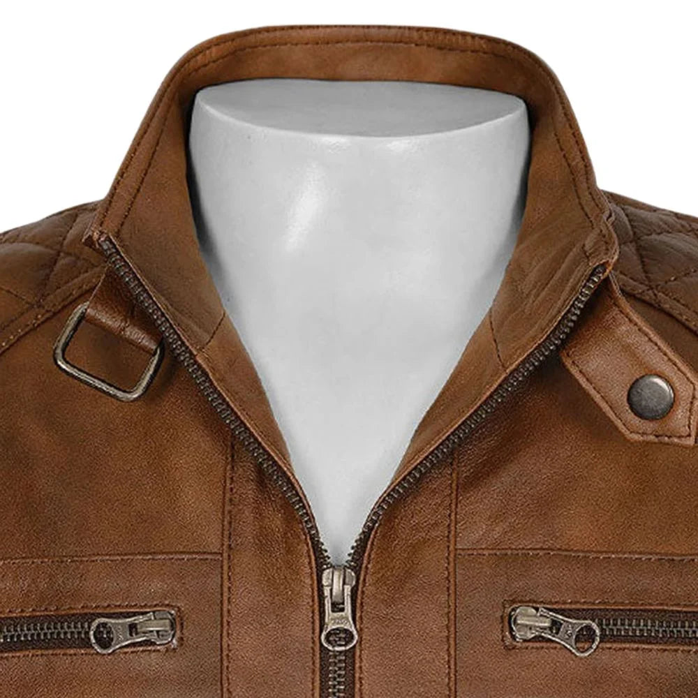 Classic Tan Leather Jacket for Men