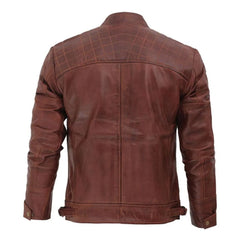 Dark Brown Quilted Classic Leather Jacket
