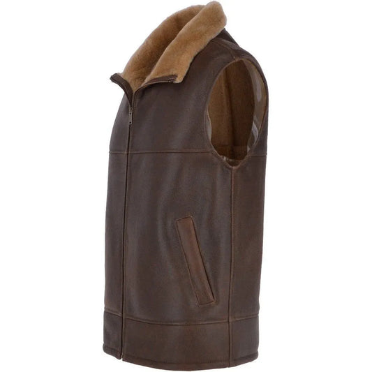 Men Antique Brown Handmade Leather Vest 