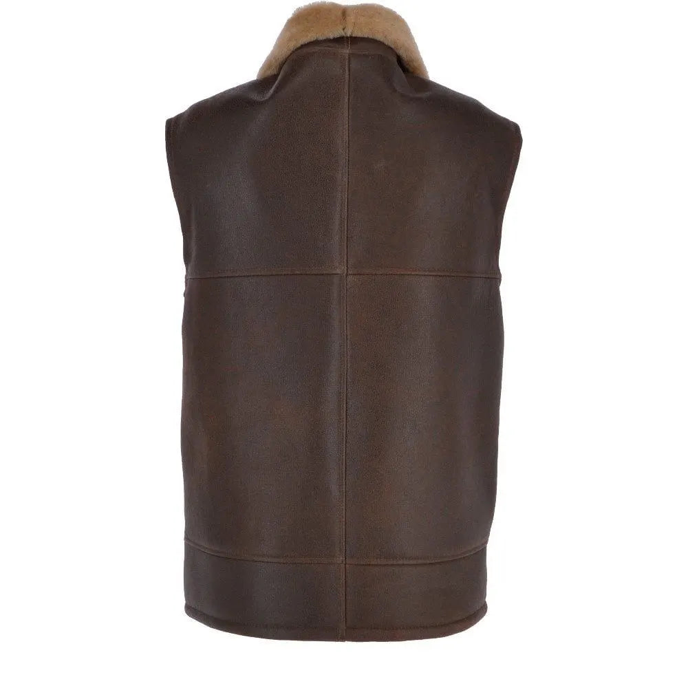 Men Antique Brown Handmade Leather Vest 