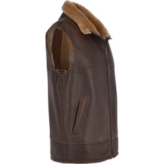 Men Antique Brown Handmade Leather Vest 