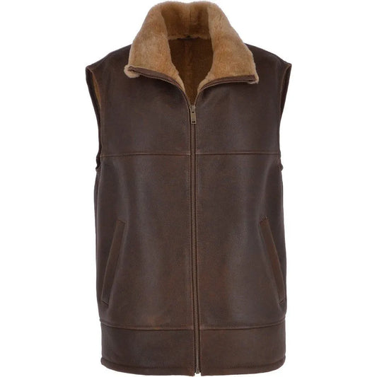 Men Antique Brown Handmade Leather Vest 