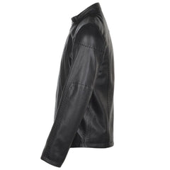 Men Black Full Grain Biker Leather Jacket 