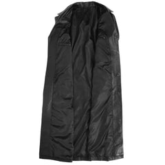 Men Black Full Length Leather Coat 
