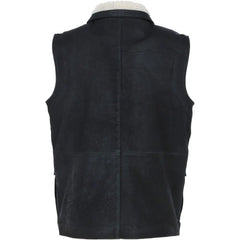Men Black Handmade Leather Vest