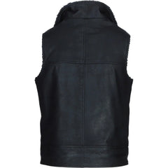 Men's Black Shearling Leather Vest