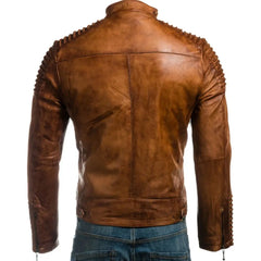 Men Brown Antique Leather Jacket