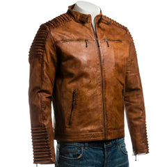 Men Brown Antique Leather Jacket