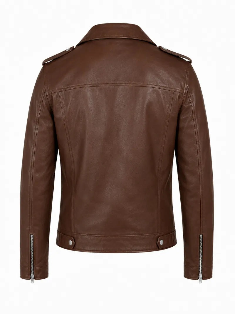 Men Brown Classic Leather Jacket