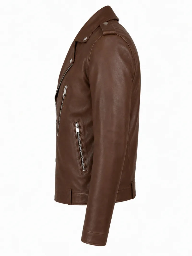 Men Brown Classic Leather Jacket