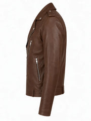 Men Brown Classic Leather Jacket