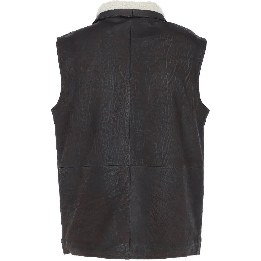 Men's Brown HandMade Genuine leather Vest