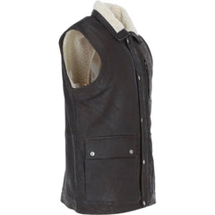 Men's Brown HandMade Genuine leather Vest