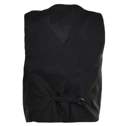 Men Classic Leather Black Genuine Leather Vest 