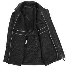 Men Classic M2 Black Leather Winter Coat 