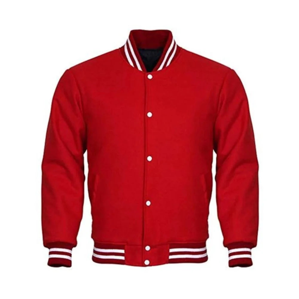 Men Classic Red Varsity Jacket