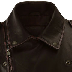 Men Dark Brown Leather Jacket
