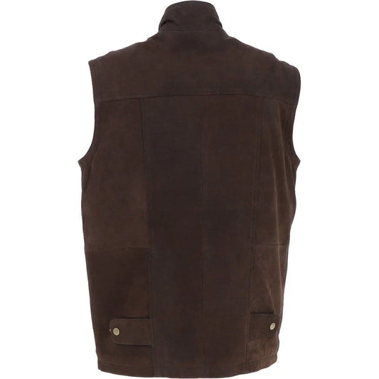 Men Gilet Brown Nubuck Vest