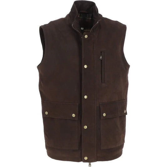 Men Gilet Brown Nubuck Vest