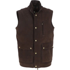 Men Gilet Brown Nubuck Vest