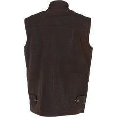 Men Handmade Brown Leather Eight Pocket Vest
