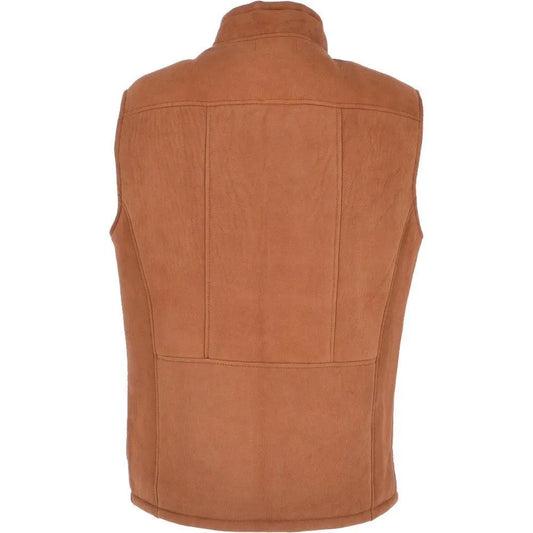 Men Handmade Leather Brown Vest 