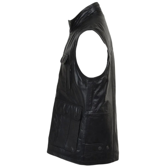 Men Handmade Leather Eight Pocket Vest 