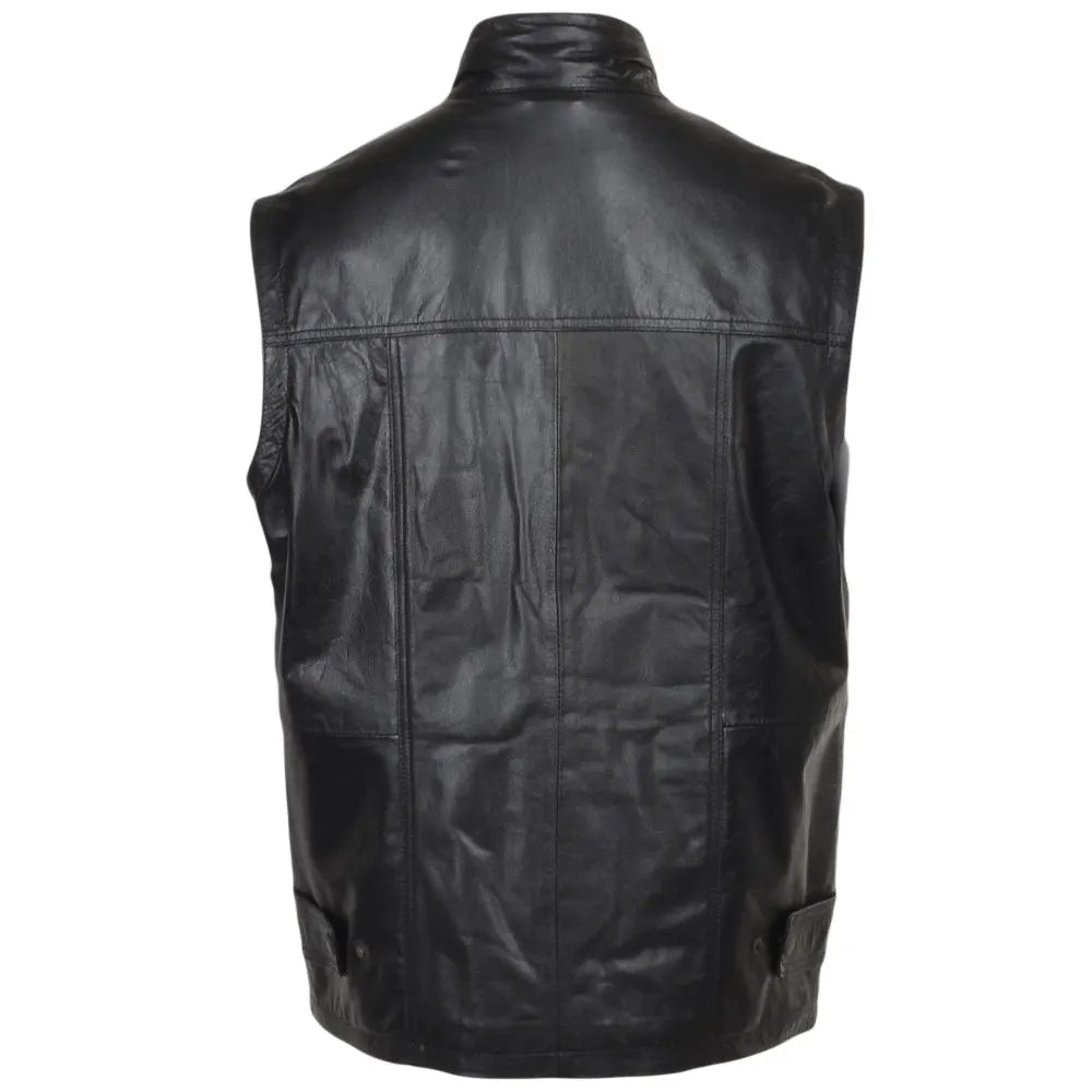 Men Handmade Leather Eight Pocket Vest 