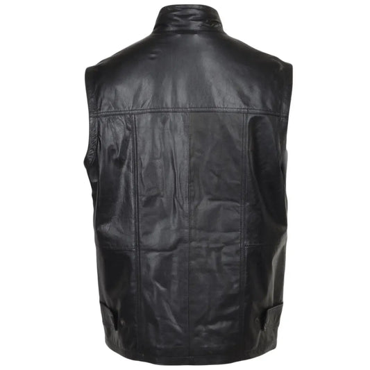 Men Handmade Leather Eight Pocket Vest 