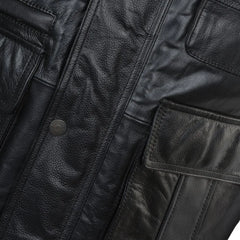 Men Handmade Leather Eight Pocket Vest 