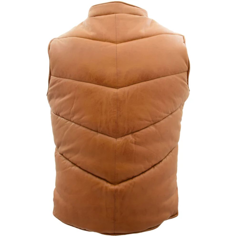 Men's Leather Puffer Vest