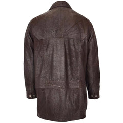 Men M2 Brown Classic Leather Winter Coat