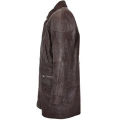 Men M2 Brown Classic Leather Winter Coat