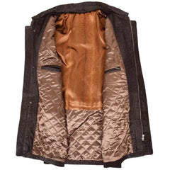 Men M2 Brown Classic Leather Winter Coat