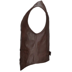 Men Mid Brown Leather Vest 