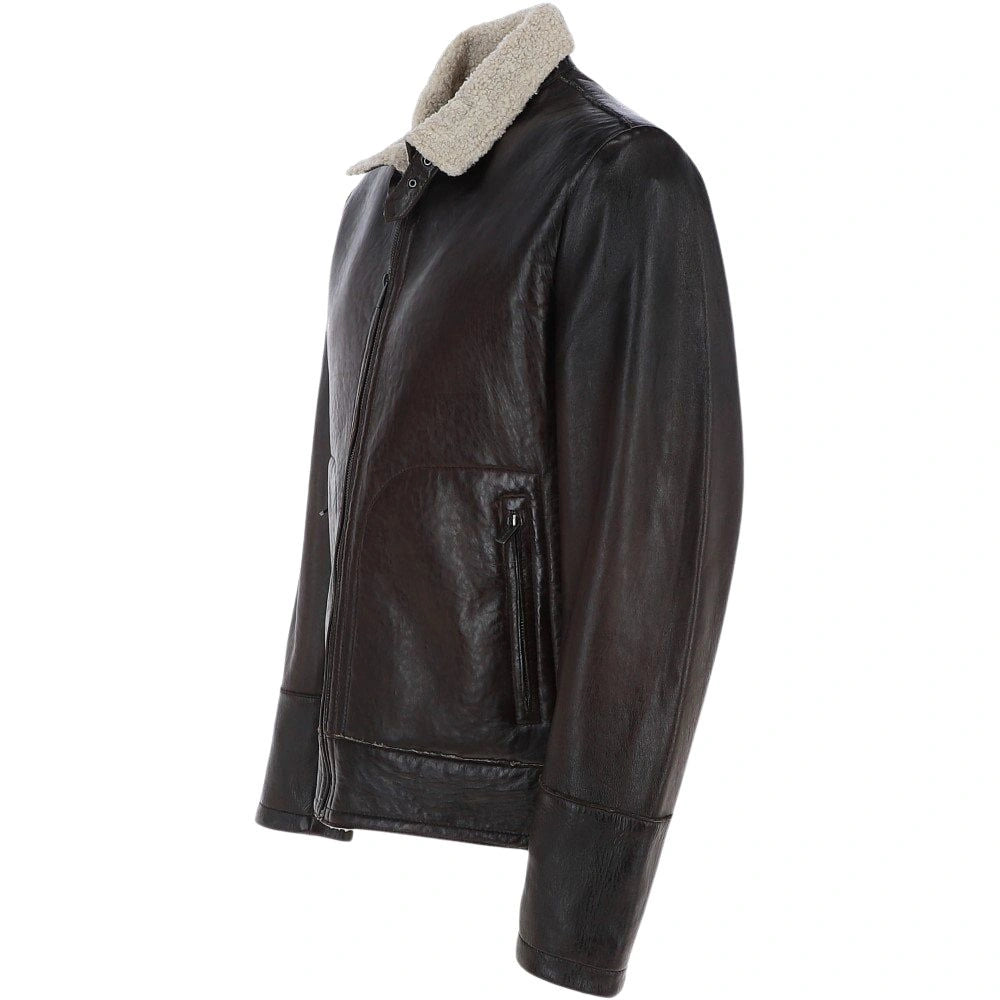 Men Nappa Leather Teddy Lining Biker Jacket 
