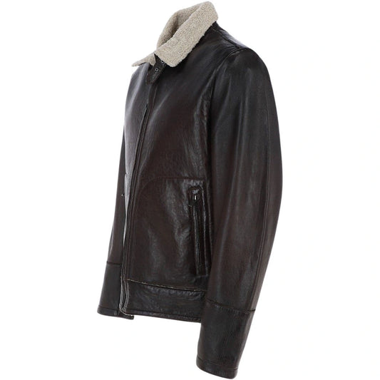Men Nappa Leather Teddy Lining Biker Jacket 