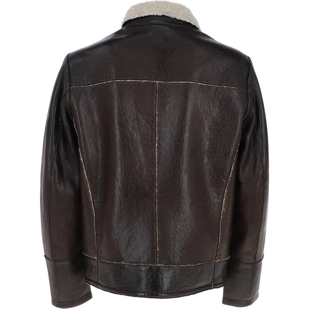 Men Nappa Leather Teddy Lining Biker Jacket 