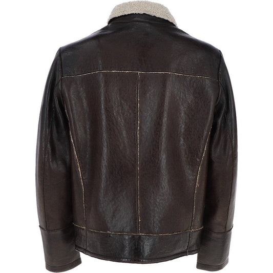Men Nappa Leather Teddy Lining Biker Jacket 