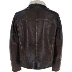 Men Nappa Leather Teddy Lining Biker Jacket 