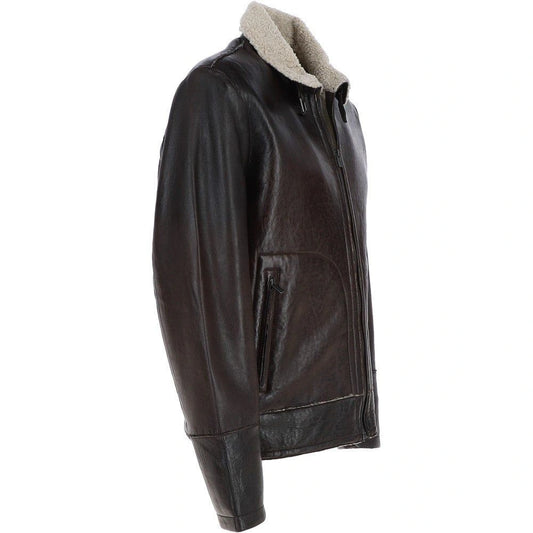 Men Nappa Leather Teddy Lining Biker Jacket 