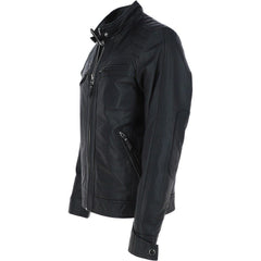 Men Nevada Black Leather Biker Jacket