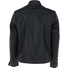 Men Nevada Black Leather Biker Jacket