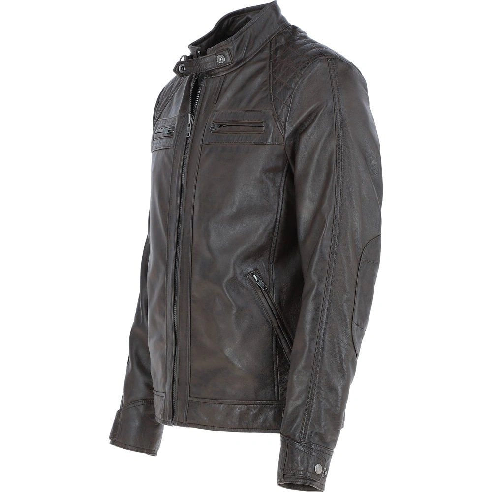 Men Nevada Leather Biker Jacket 