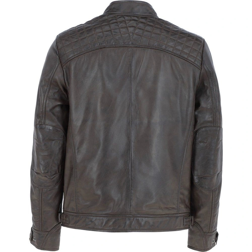 Men Nevada Leather Biker Jacket 